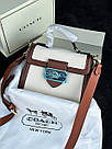 Жіноча сумка Коуч бежева Coach Beige Hero Shoulder Bag in Signature Canvas, фото 9