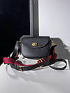 Жіноча сумка Коуч чорна Coach Polished Pebble Willow Saddle Bag Black, фото 5