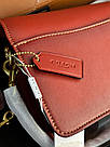 Жіноча сумка Коуч коричнева Coach Brown Tabby Red/Beige Shoulder Bag In Signature, фото 4