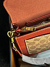 Жіноча сумка Коуч коричнева Coach Brown Tabby Red/Beige Shoulder Bag In Signature, фото 6