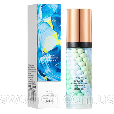 База під макіяж 3 в 1 триколірна, вирівнювальна, JOMTAM Three Color Isolation, 40 g