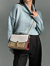 Жіноча сумка Коуч бежева Coach Beige Lane Shoulder Bag In Colorblock Signature, фото 3