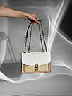 Жіноча сумка Коуч бежева Coach Beige Lane Shoulder Bag In Colorblock Signature, фото 5