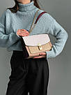 Жіноча сумка Коуч бежева Coach Beige Lane Shoulder Bag In Colorblock Signature, фото 6