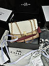 Жіноча сумка Коуч бежева Coach Beige Lane Shoulder Bag In Colorblock Signature, фото 9