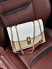 Жіноча сумка Коуч бежева Coach Beige Lane Shoulder Bag In Colorblock Signature, фото 10