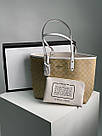 Жіноча сумка Коуч бежева Coach Beige Reversible Signature City Tote, фото 4