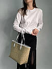 Жіноча сумка Коуч бежева Coach Beige Reversible Signature City Tote, фото 7