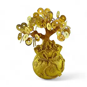 Грошове дерево в мішку багатства (20х18х10см)