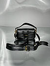 Жіноча сумка Коуч чорна Coach Black Leather Covered C Closure Puffy Tabby, фото 5
