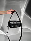 Жіноча сумка Коуч чорна Coach Black Leather Covered C Closure Puffy Tabby, фото 6