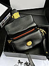 Жіноча сумка Коуч чорна Coach Black Leather Covered C Closure Puffy Tabby, фото 8