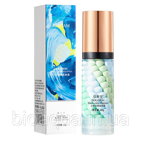 База під макіяж 3 в 1 триколірна, вирівнювальна, JOMTAM Three Color Isolation, 40 g