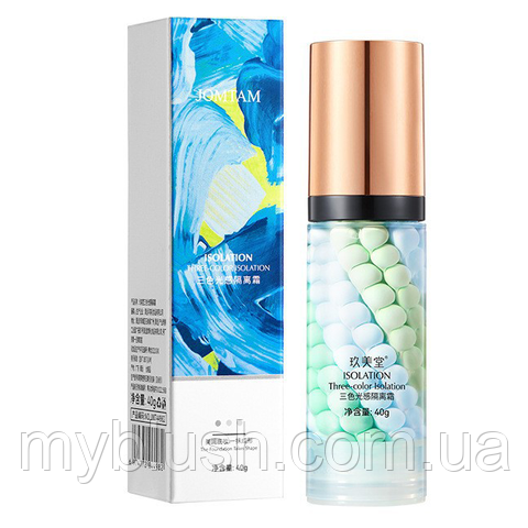 База під макіяж 3 в 1 триколірна, вирівнювальна, JOMTAM Three Color Isolation, 40 g