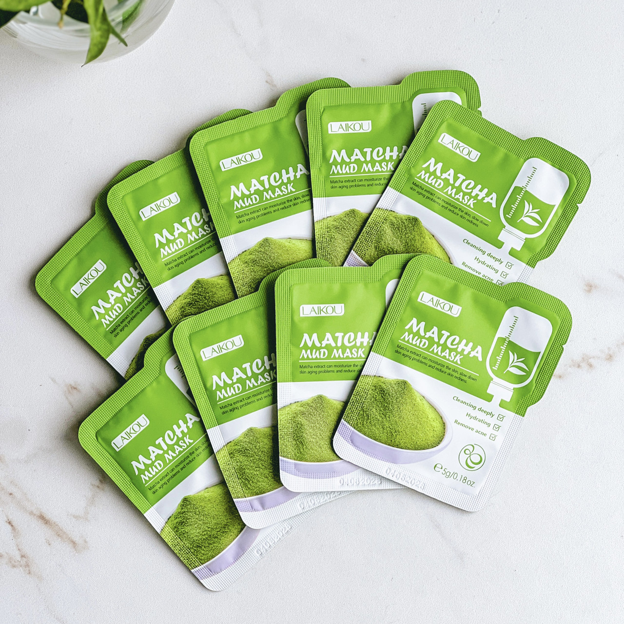 Маска для обличчя міні Laikou Матча  Matcha Mud Mask 5g, фото 1