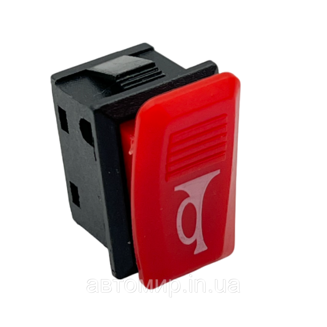 Автомобільна сигнальна кнопка без фіксації прямокутної форми 12-220V червоного кольору FL-196231, фото 1