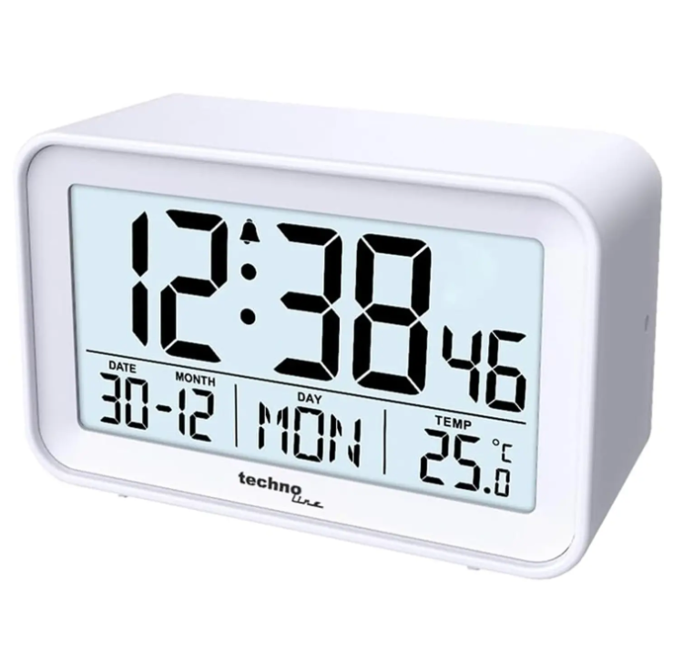 Годинник Настільний Електронний в спальню Будильник для дому Technoline WT497 White (WT497)