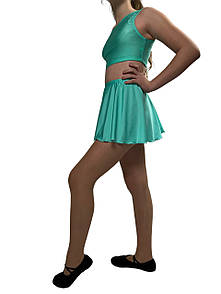 Танцювальна спортивна спідниця м'ятна, біфлекс