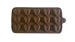 Форма силіконова для льоду та цукерок Серце, грановане з 15 шт.