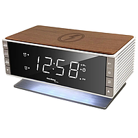 Годинник Настільний з радіо Електронний в спальню Technoline WT487 Wireless Mobile Charging White/Brown (WT487), фото 4