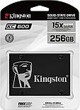 Накопичувач SSD 256GB Kingston KC600 2.5" SATAIII 3D TLC (SKC600/256G) 2.5" DS, фото 5