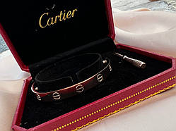 Браслет Cartier  із викруткою позолота / Красива подарункова упаковка - коробочка з оксамитом та пакет