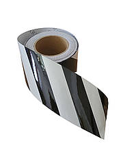 Світловідбивна стрічка самоклейка Чорно-біла 10 см 1м