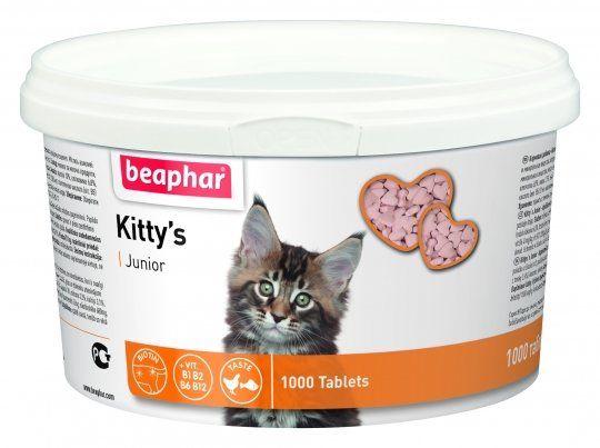 Кіттіс Юніор Beaphar Kitty's Junior вітамінізовані ласощі з біотином для кошенят з 6 тижнів, 1000 таблеток (12596), фото 1