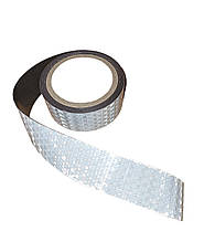 Світловідбивна стрічка гнучка на магниті 4 см Біла Срібна 1м
