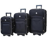 Набір валіз Bonro Style 3 шт текстильні дорожні на колесах чорний 10010300
