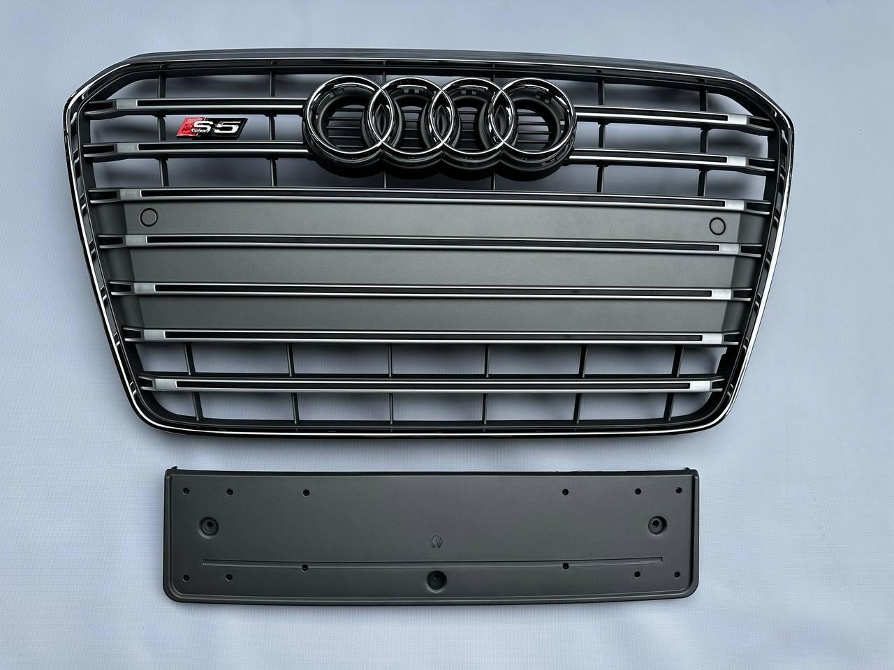 Решітка радіатора Audi A5 8T (12-15) тюнінг стиль S5 (срібло)