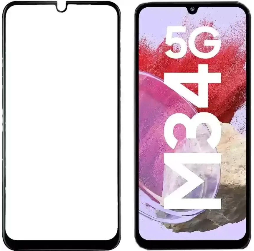 9H захисне скло 5D для Samsung Galaxy M34 5G чорне на весь екран із повним проклеюванням