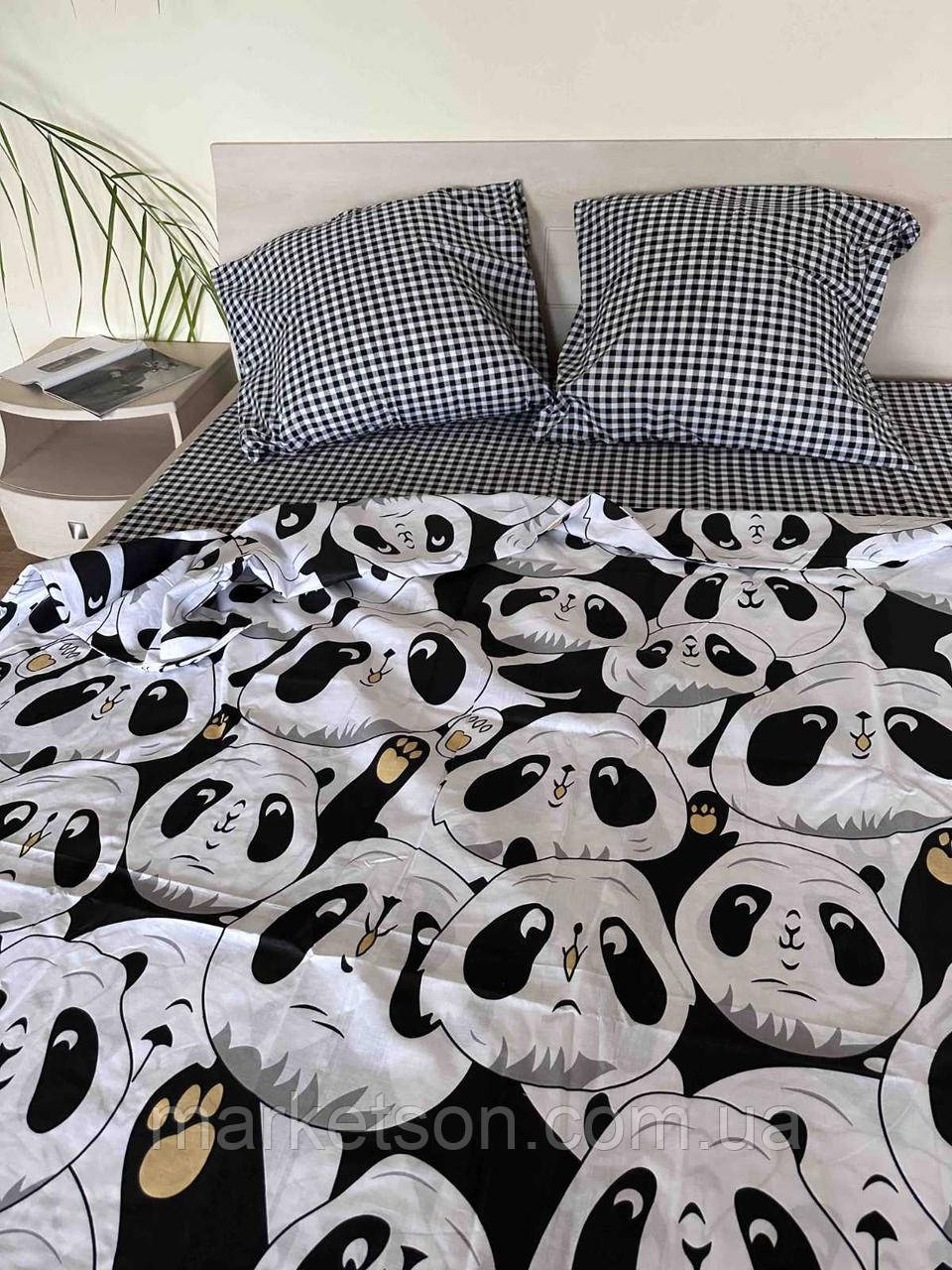 Дитяча полуторна постільна білизна Панди