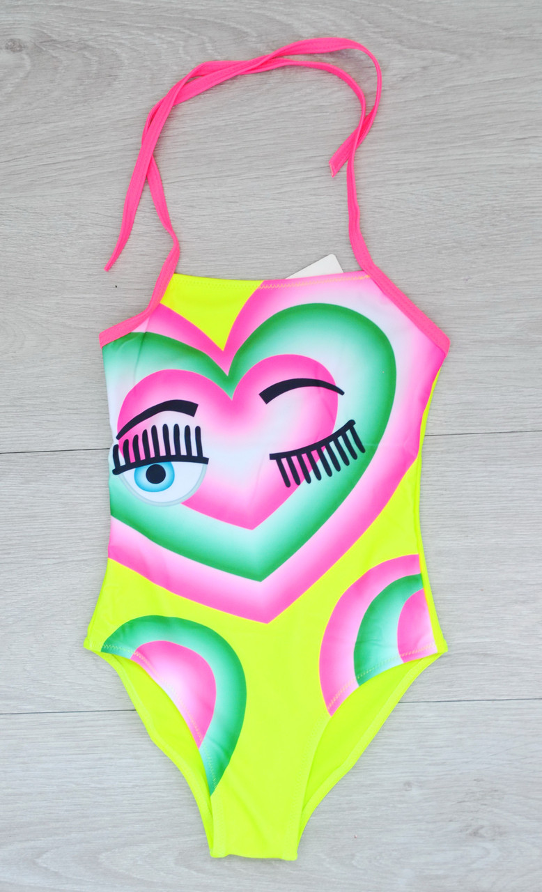 Закритий купальник для дівчаток "оченятки", 28-36 разів, фото 1