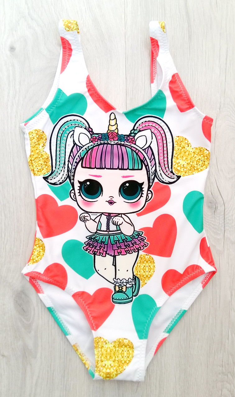 Закритий купальник для дівчаток із лялькою LOL, 28-36 разів, фото 1