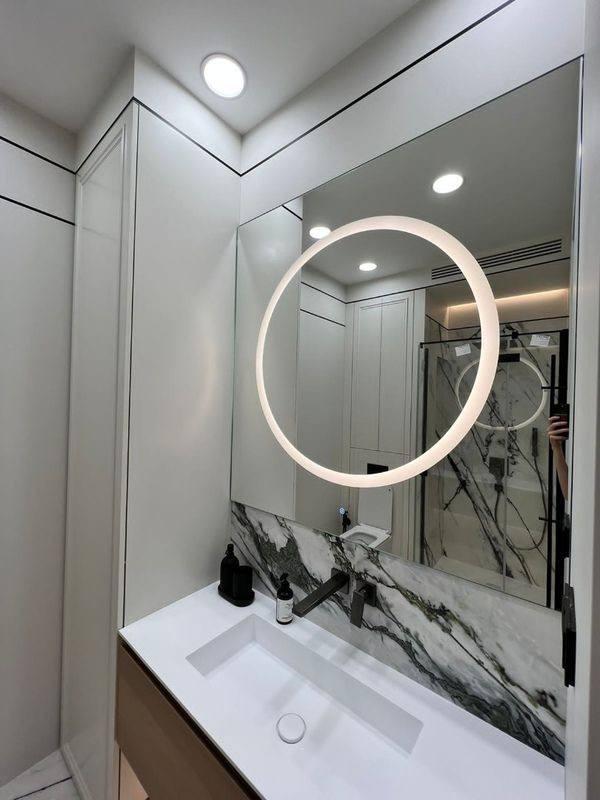 Квадратне настінне дзеркало без рами з кільцевою LED-підсвіткою LED-дзеркало з круглою підсвіткою
