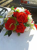 Композиція червоно-біла квіткова на присоску