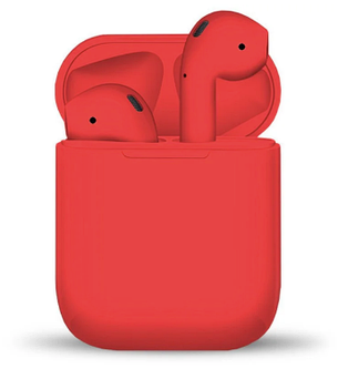 Бездротові сенсорні bluetooth-навушники inPods 12 c кейсом, червоні, фото 1