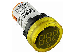 Щитовий круглий вольтметр ED16-22VD 500V жовтий