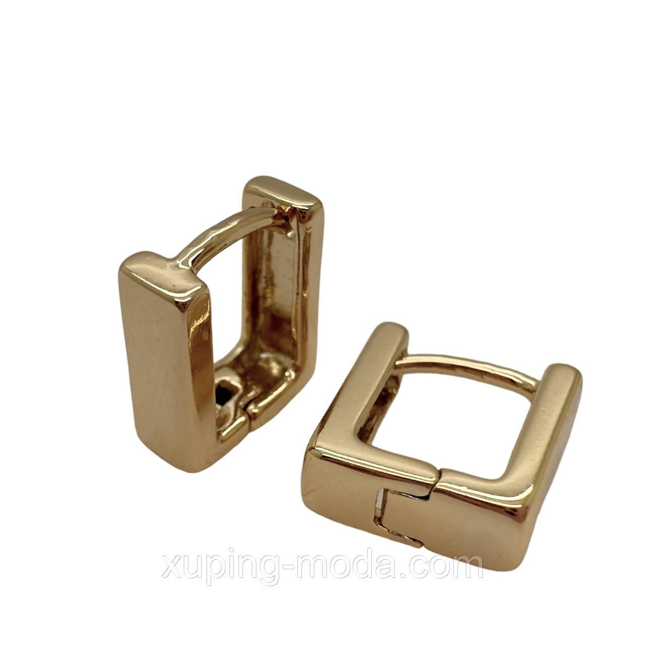 Сережки ксюпінг. 10х3 мм. 18 к, фото 1