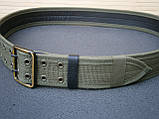 Ремінь офіцерський польовий (стропа + шкіра) олива 130 см, фото 4