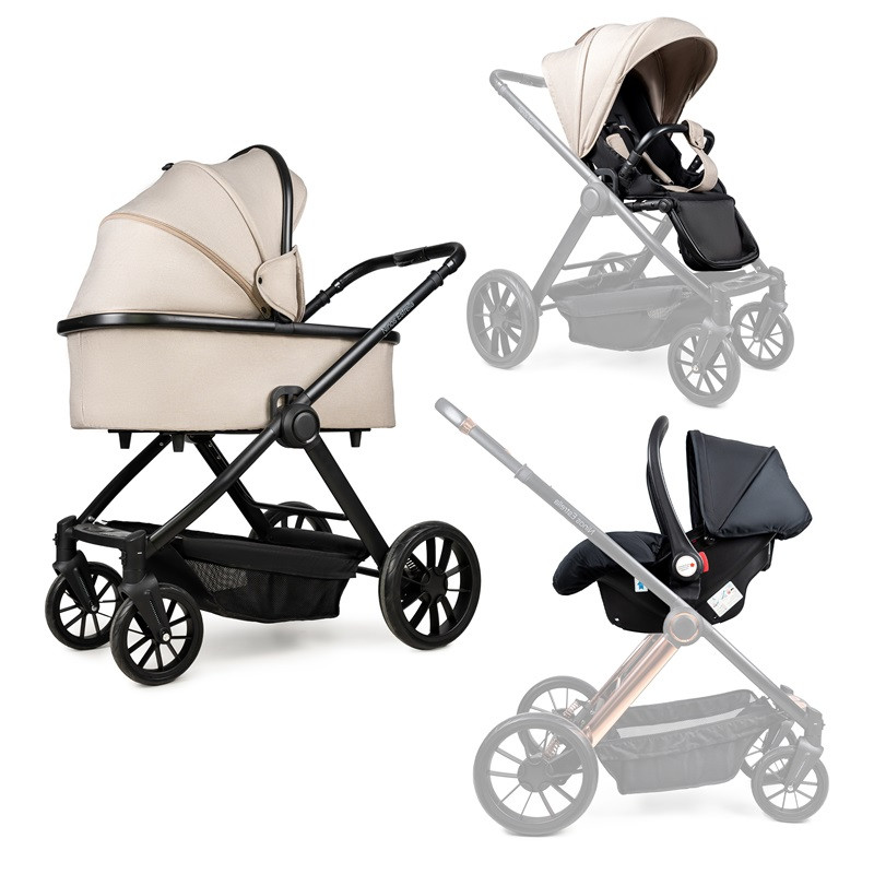 Універсальна коляска 3в1 з авто кріслом Ninos Estrella Beige Black