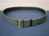 Ремінь офіцерський польовий олива стропа + шкіра 110 см, фото 2