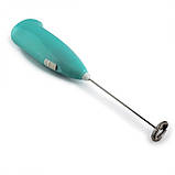 Ручний спінювач для молока Fuke-3089 капучинатор піноутворювач на батарейках Бірюзовий, фото 4