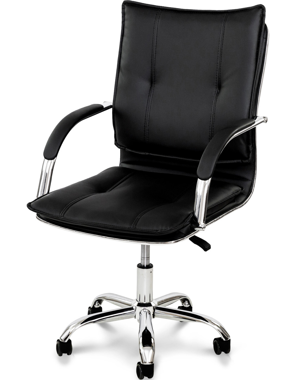 Комп'ютерне крісло чорне Клік для кабінету керівника та працівників офісу з підлокітниками ТМ Мікс Мебель