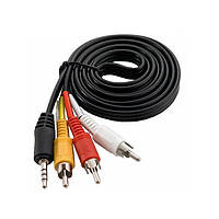 Кабель аудіо/відео TV/AV Jack 3,5 мм 4 PIN 3 RCA, 1,5 м
