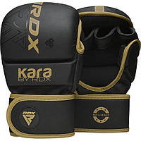 Рукавиці для ММА (Греплінгові рукавички) RDX F6 KARA Matte Golden Plus L/XL