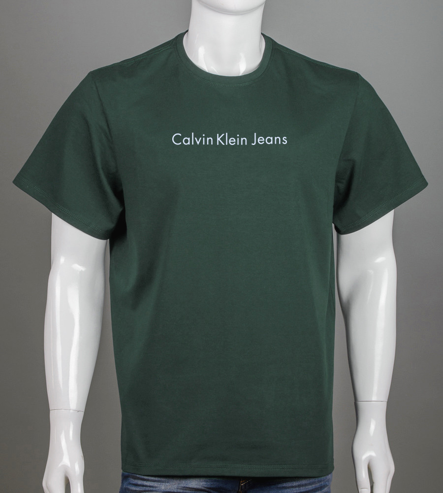 Футболка батал Calvin Klein Jeans 2310б (Уп.4шт 3XL,4XL), Темно-зелений