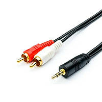 Кабель mini jack 3.5 mm - 2xRCA черный 1.5 м