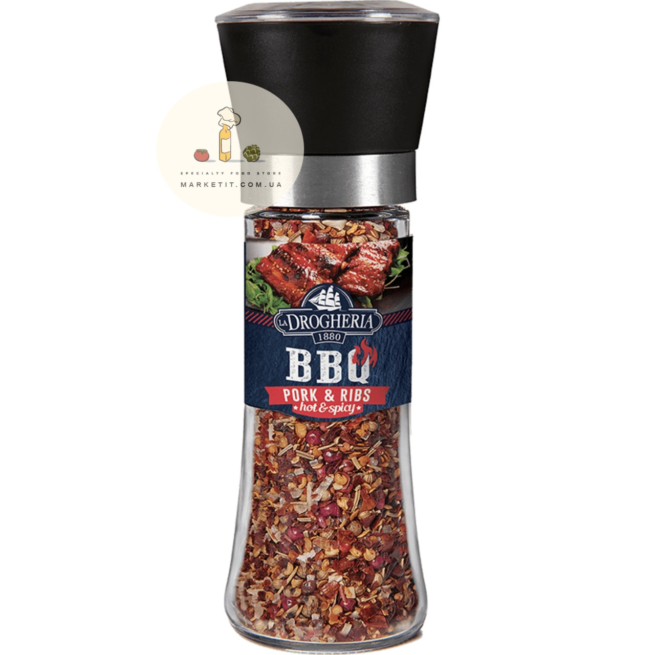Спеції пікантний мікс BBQ Pork&Ribs Drogheria, для м'яса барбекю млина 100 г.